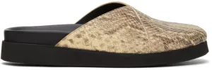 4SDESIGNS Beige Python Sabot Sandals