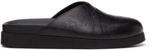 4SDESIGNS Black Embossed Sabot Sandals