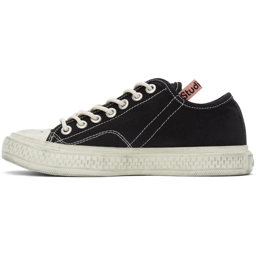 Acne Studios Black Canvas Low-Top Sneakers