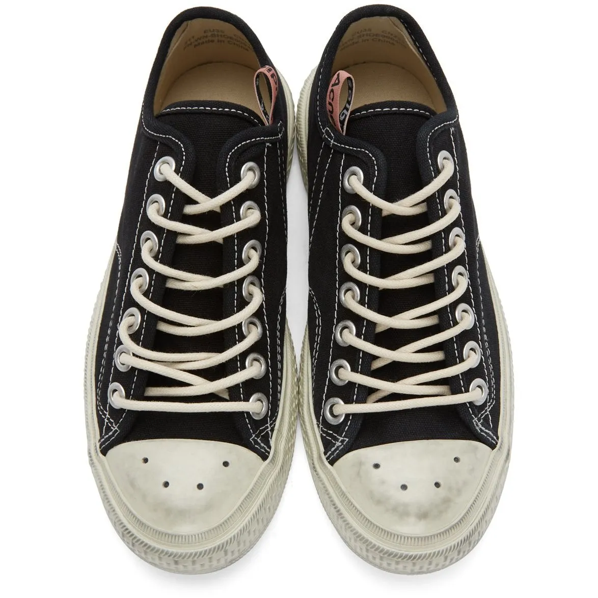 Acne Studios Black Canvas Low-Top Sneakers