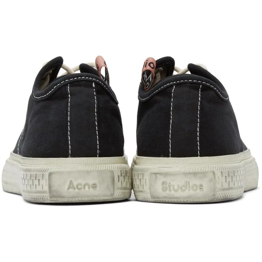 Acne Studios Black Canvas Low-Top Sneakers
