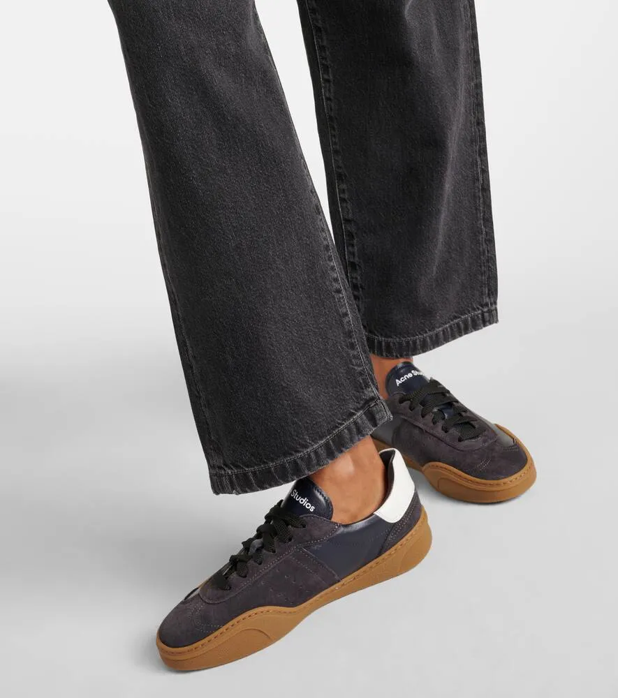 Acne Studios Logo suede-trimmed sneakers