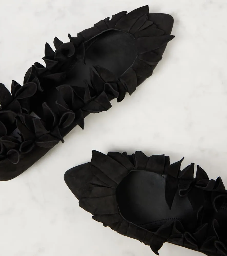 Alaia Petal suede ballet flats