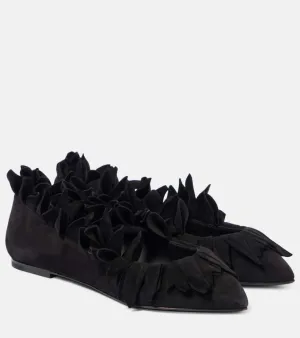 Alaia Petal suede ballet flats