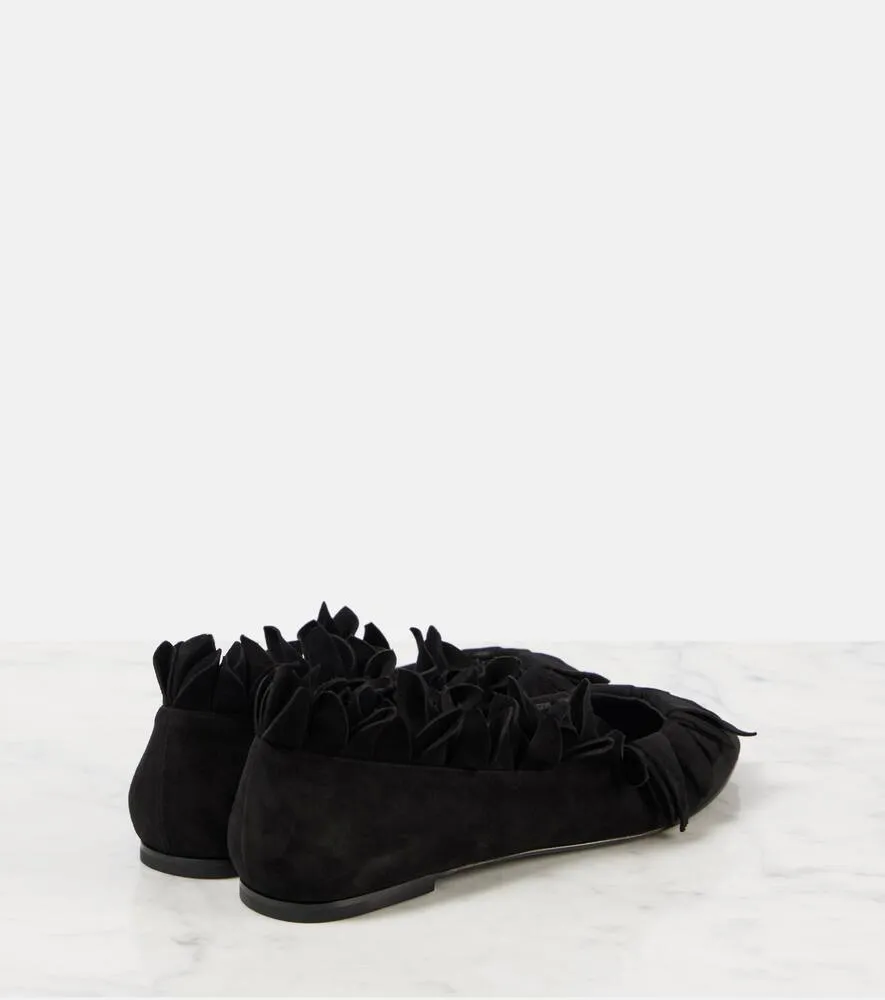 Alaia Petal suede ballet flats