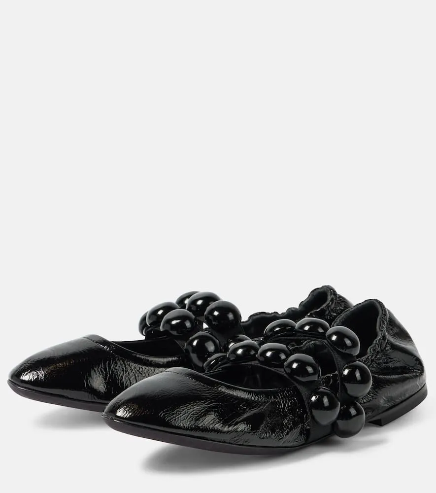 Alaia Sphere patent leather Mary Jane flats