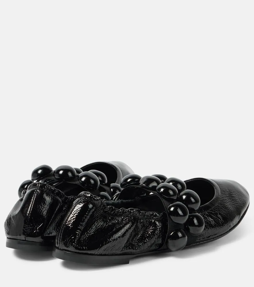 Alaia Sphere patent leather Mary Jane flats