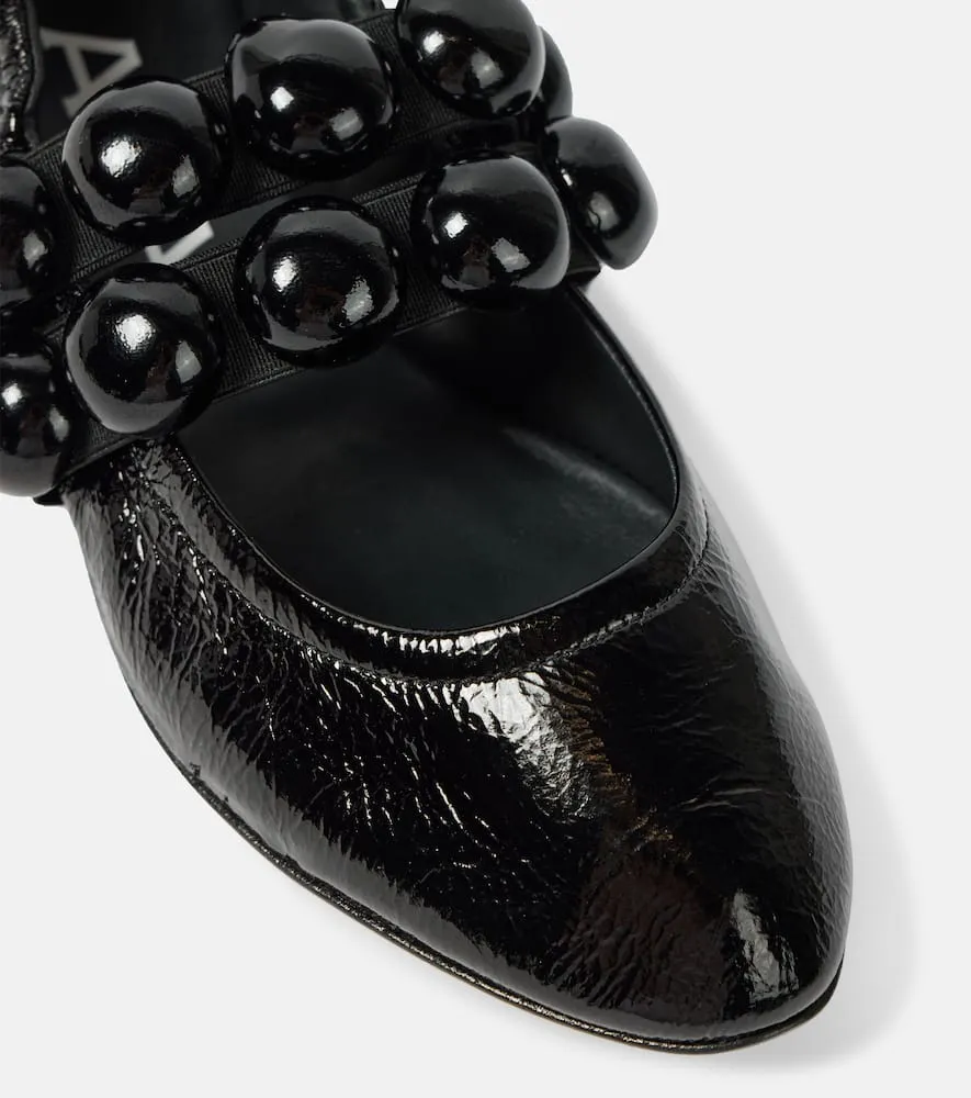 Alaia Sphere patent leather Mary Jane flats