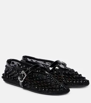 Alaia Studded mesh Mary Jane flats