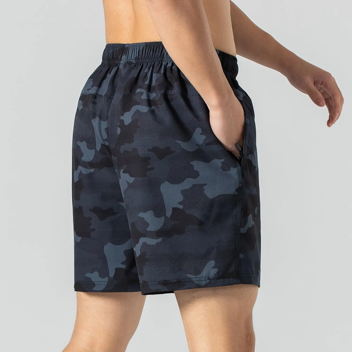 Alalaso Men's Swim Trunks with Compression Liner Quick Dry Board Shorts Swimsuit Swimwear for Men with Zipper Pockets