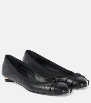 Alexander McQueen Armadillo bow-detail leather pumps