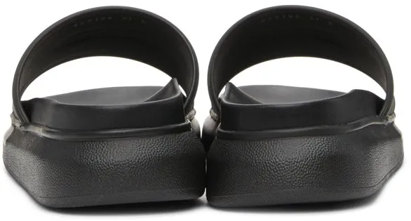 Alexander McQueen Black Hybrid Logo Slides