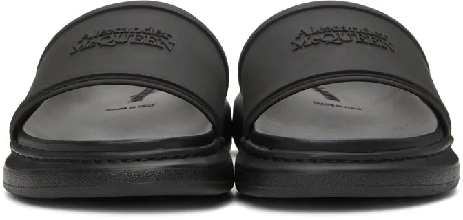Alexander McQueen Black Hybrid Logo Slides