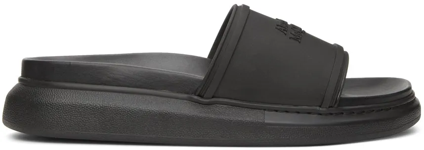 Alexander McQueen Black Hybrid Logo Slides