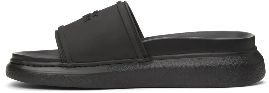 Alexander McQueen Black Hybrid Logo Slides