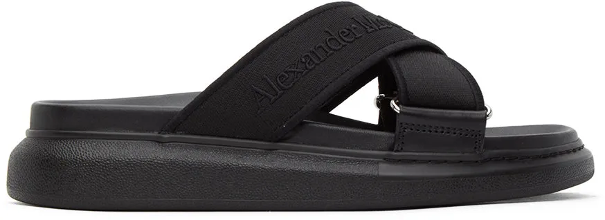 Alexander McQueen Black Oversized Hybrid Slides