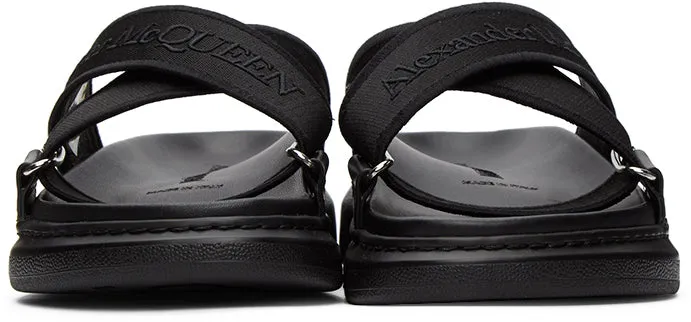 Alexander McQueen Black Oversized Hybrid Slides