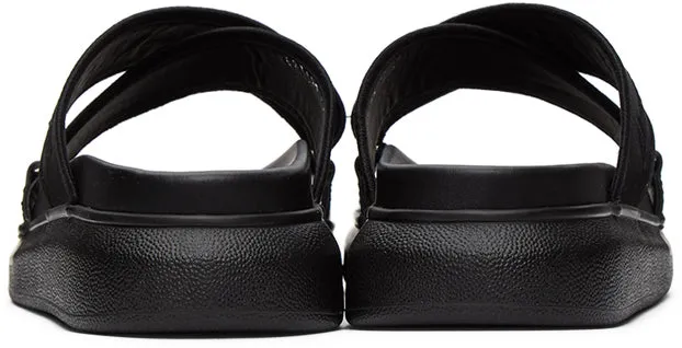 Alexander McQueen Black Oversized Hybrid Slides