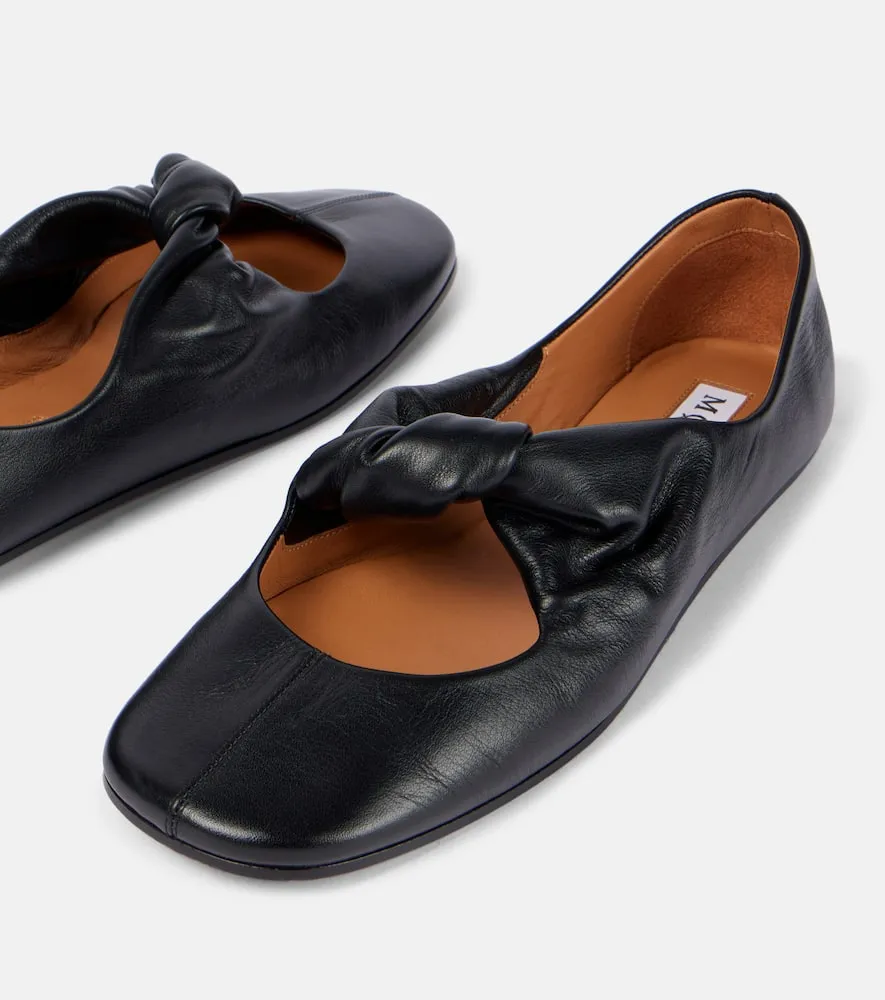 Alexander McQueen Bow-detail leather ballet flats
