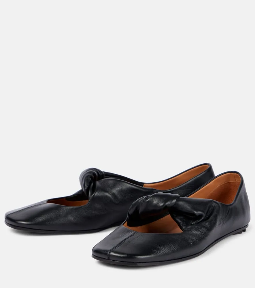 Alexander McQueen Bow-detail leather ballet flats
