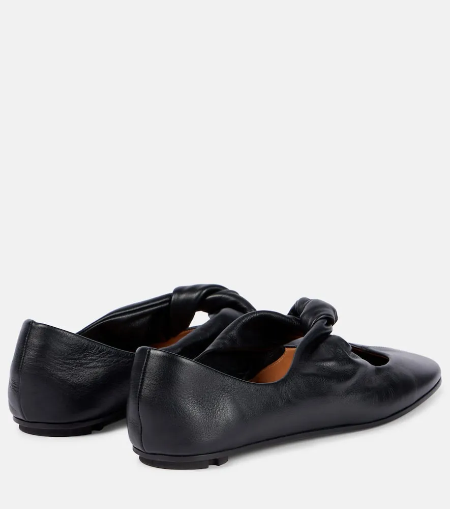 Alexander McQueen Bow-detail leather ballet flats