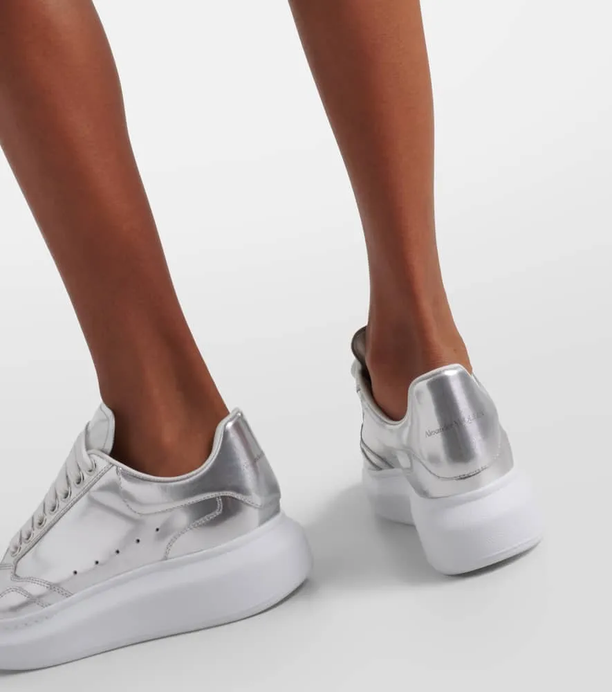 Alexander McQueen Oversized metallic leather sneakers