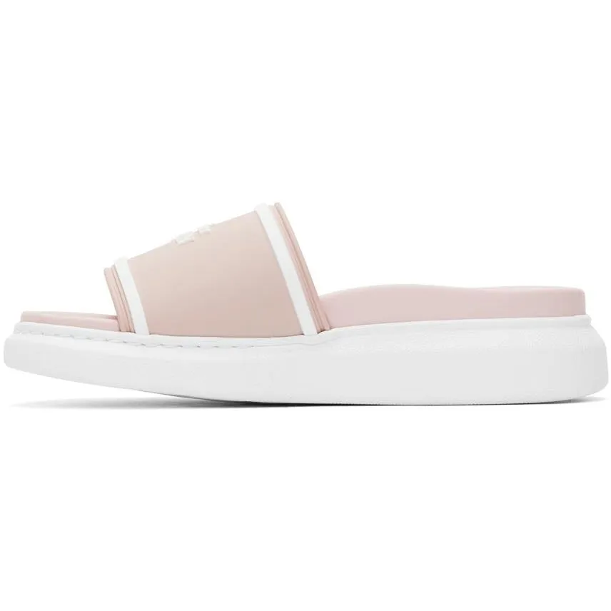 Alexander McQueen Pink Rubber Logo Sandals