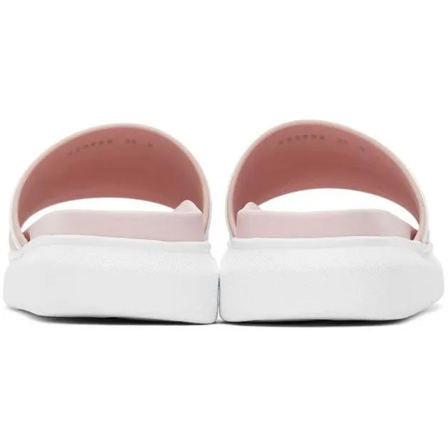 Alexander McQueen Pink Rubber Logo Sandals