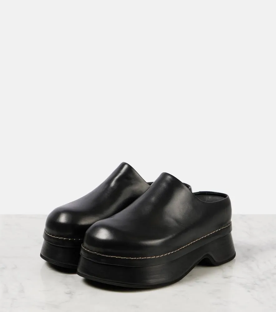 Alexander McQueen Stone leather platform mules