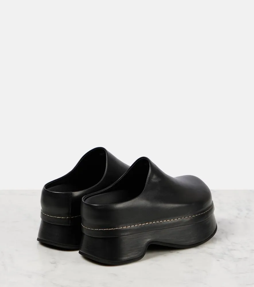 Alexander McQueen Stone leather platform mules