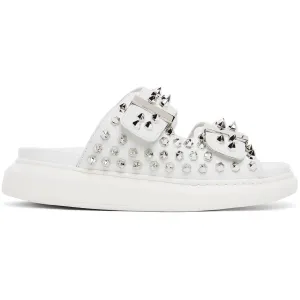 Alexander McQueen White Studded Double Strap Sandals