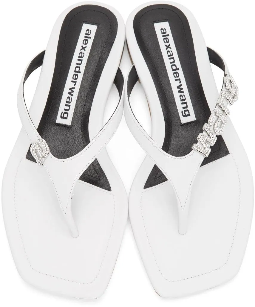 Alexander Wang White Ivy Thong Sandals