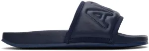 AMBUSH Navy Leather Quilted Slides