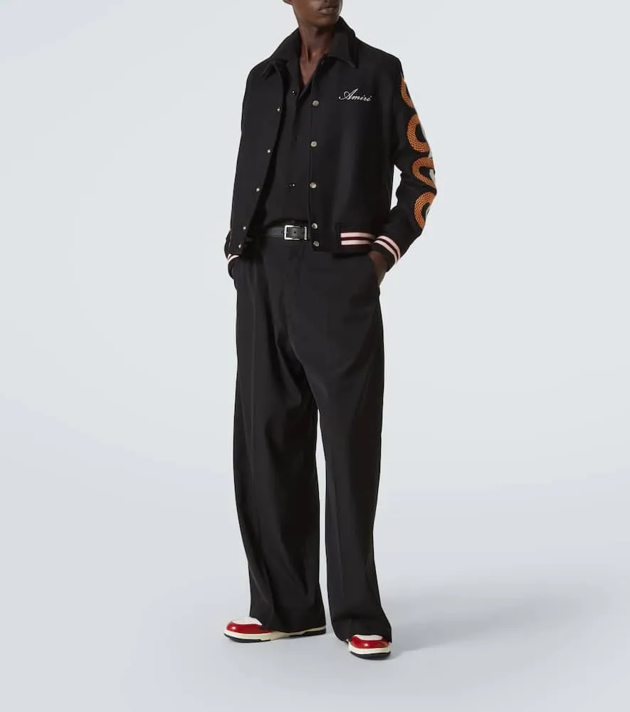 Amiri Snake Skel printed leather sneakers