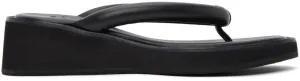 AMOMENTO Black Padded Strap Flip Flops