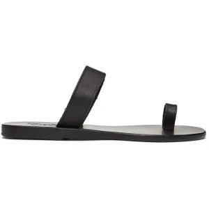 Ancient Greek Sandals Black Thalia Sandals