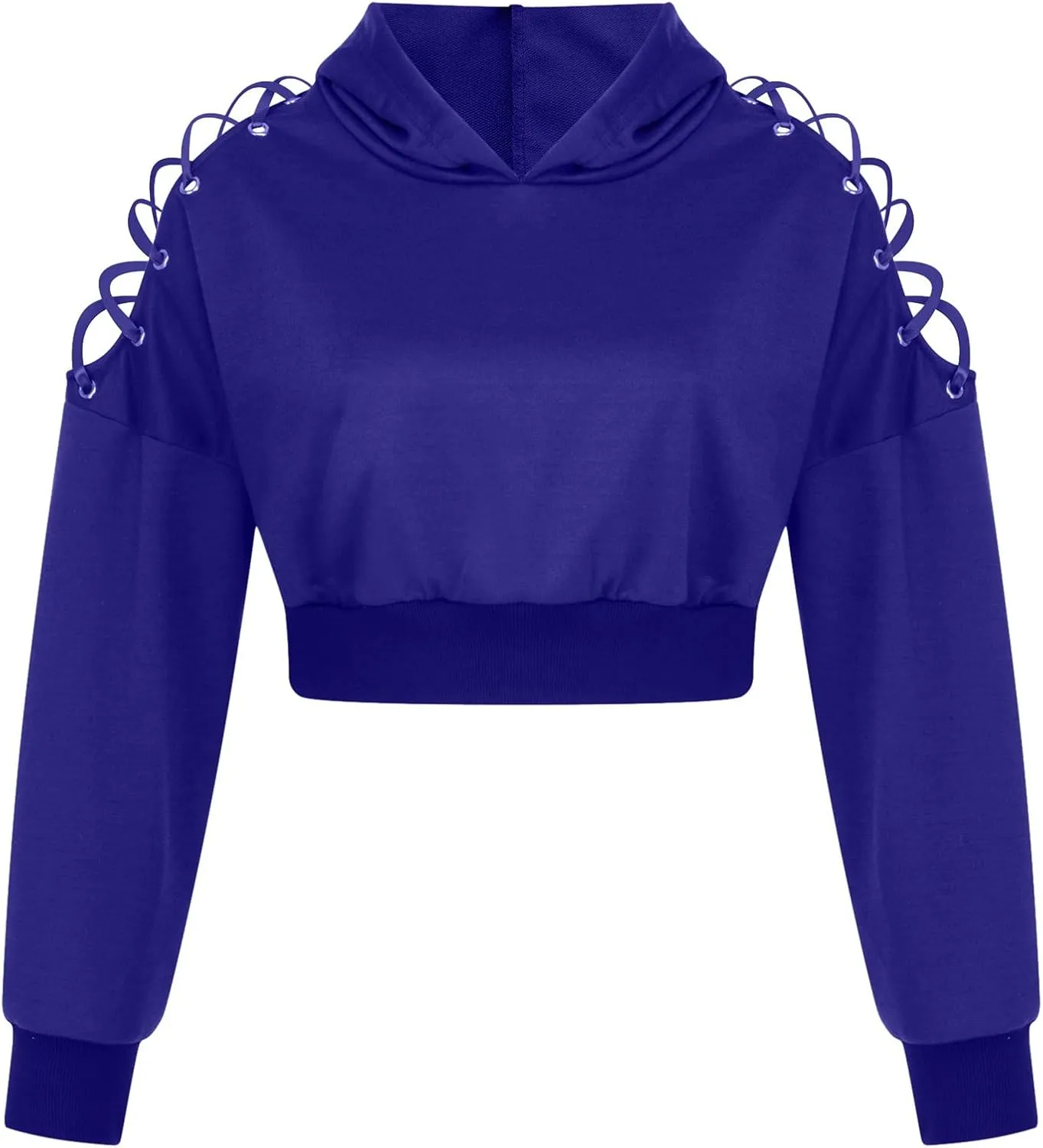 Aniywn Teen Girls Hoodies Cute Cat Ear Crop Top Gothic Hooded Sweatshirt Women Casual Long Sleeve Pullover Hodies