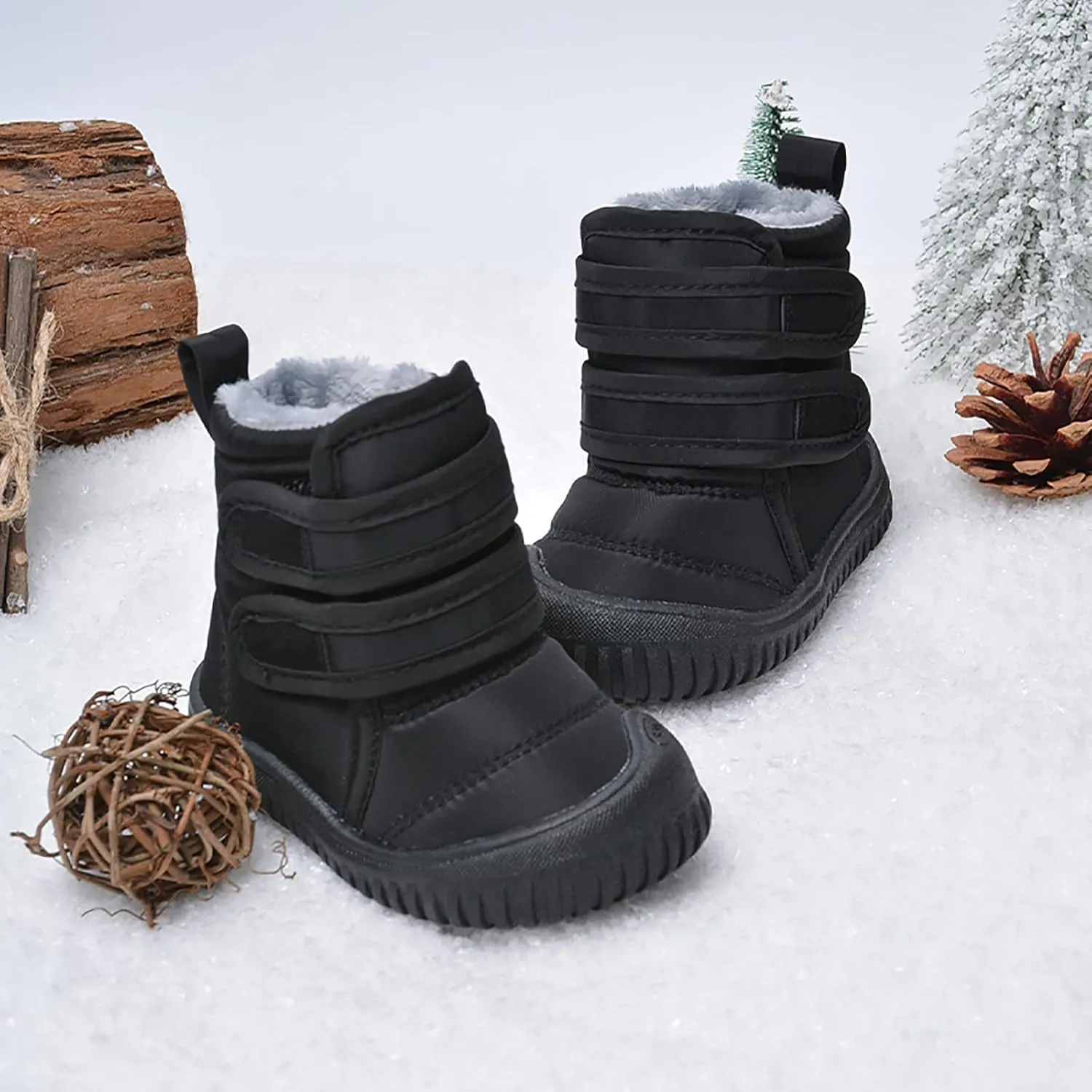 Ankle Snow Boots for Toddler Boys Girls Warm  Lined Winter Waterroof Non Slip Outdoor Cold Weather Shoes