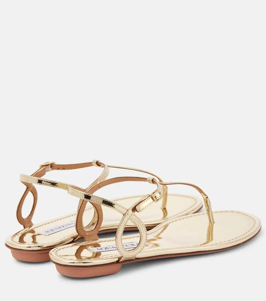 Aquazzura Almost Bare metallic leather thong sandals