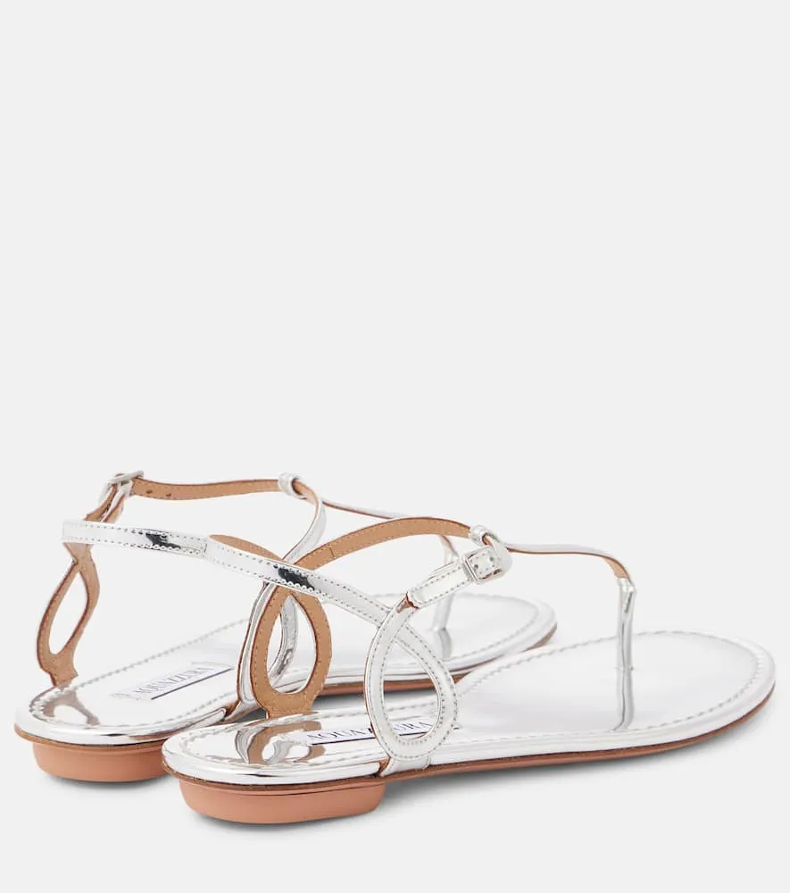 Aquazzura Almost Bare metallic thong sandals