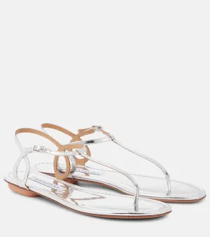 Aquazzura Almost Bare metallic thong sandals