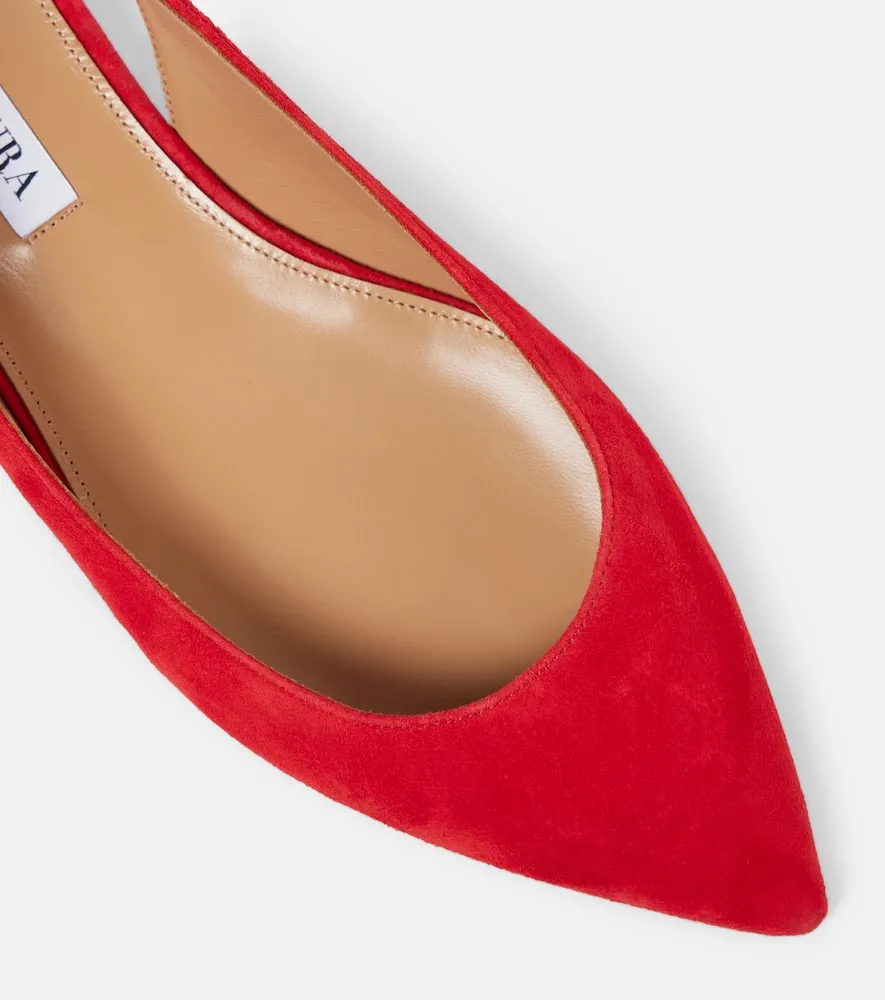Aquazzura Bow Tie suede ballet flats