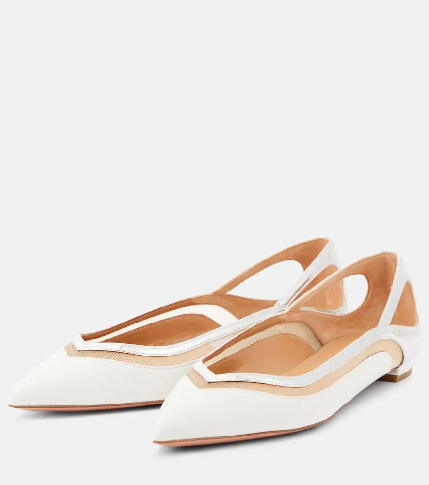 Aquazzura Cinemax leather ballet flats