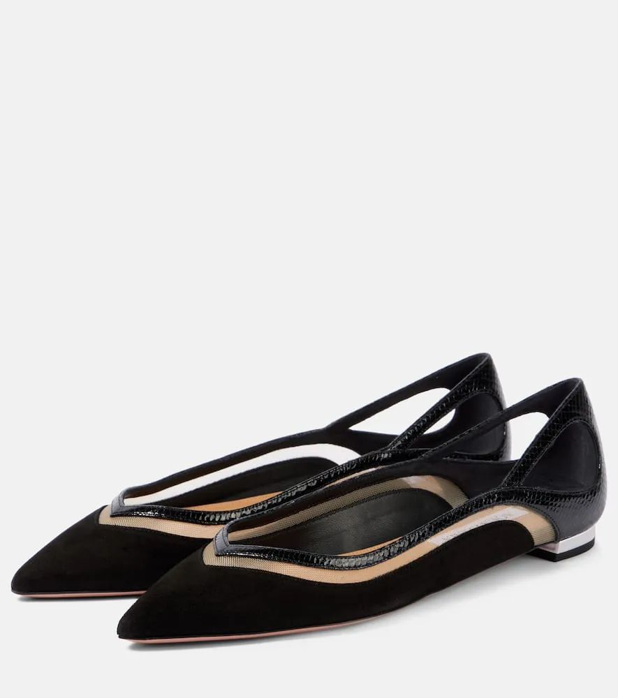 Aquazzura Cinemax suede ballet flats