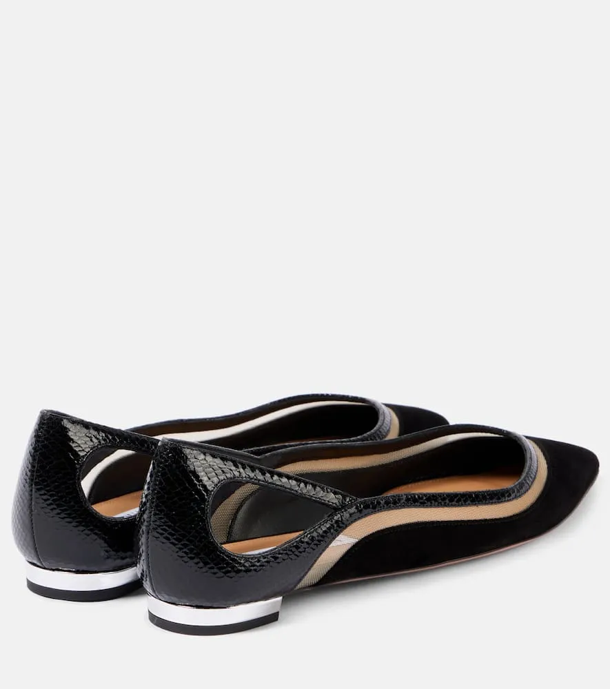 Aquazzura Cinemax suede ballet flats