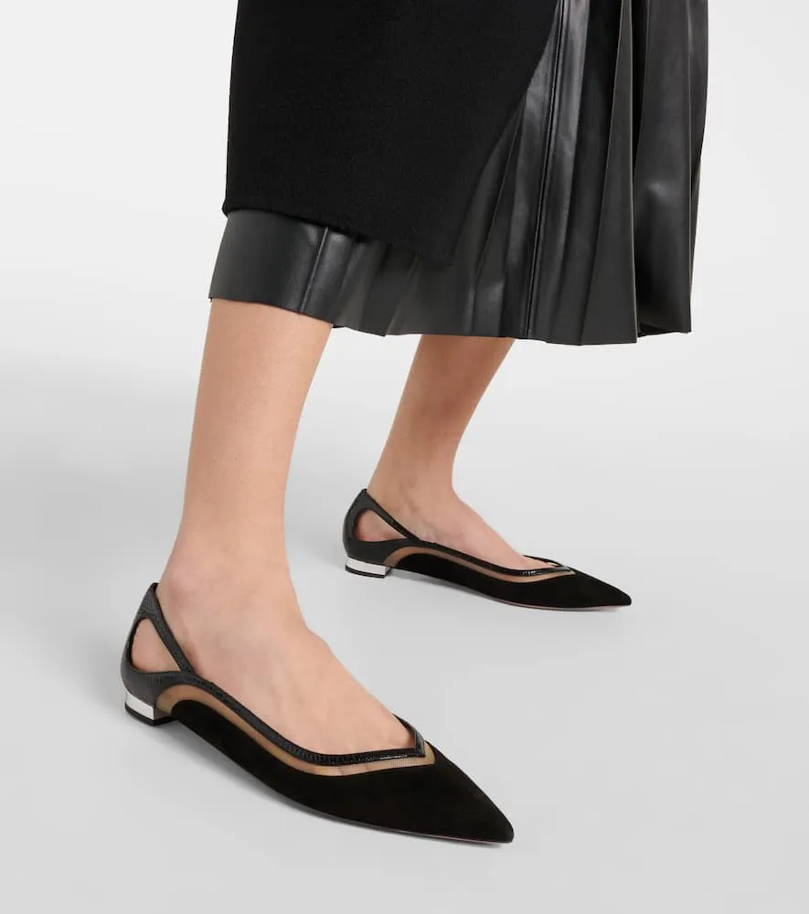 Aquazzura Cinemax suede ballet flats