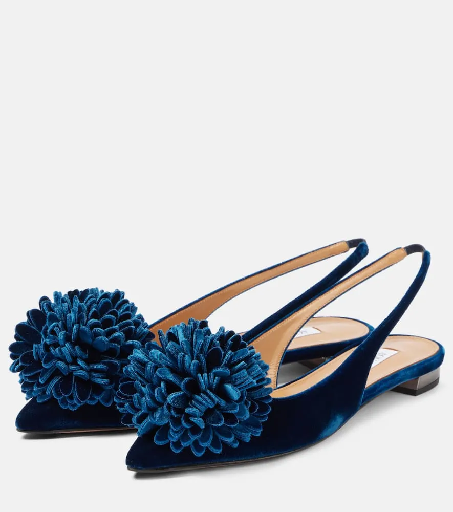 Aquazzura Couturier velvet slingback flats