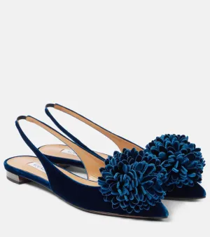 Aquazzura Couturier velvet slingback flats