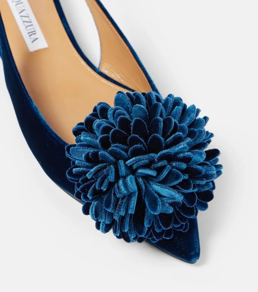 Aquazzura Couturier velvet slingback flats