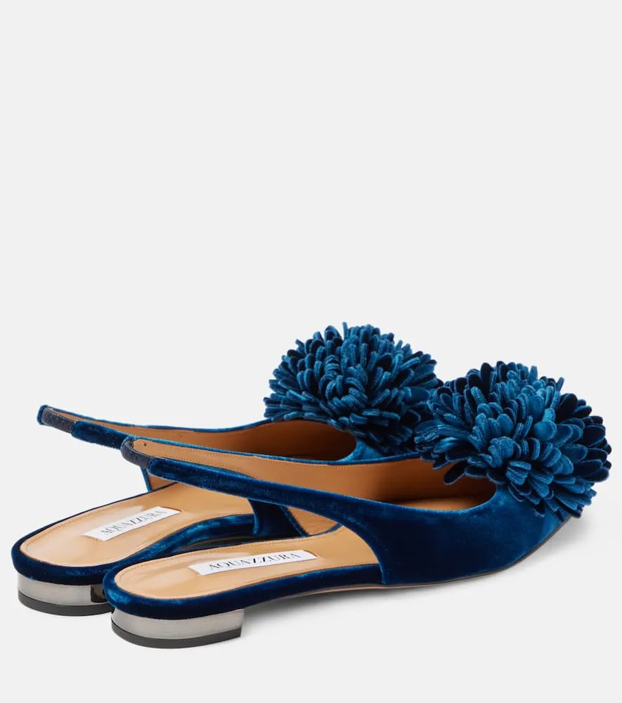 Aquazzura Couturier velvet slingback flats